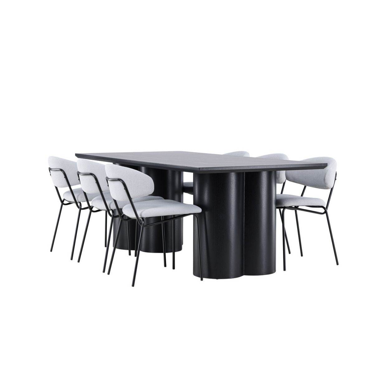 Olivia Dining Table with Chico Dining Chair Venture Design Spisegruppe