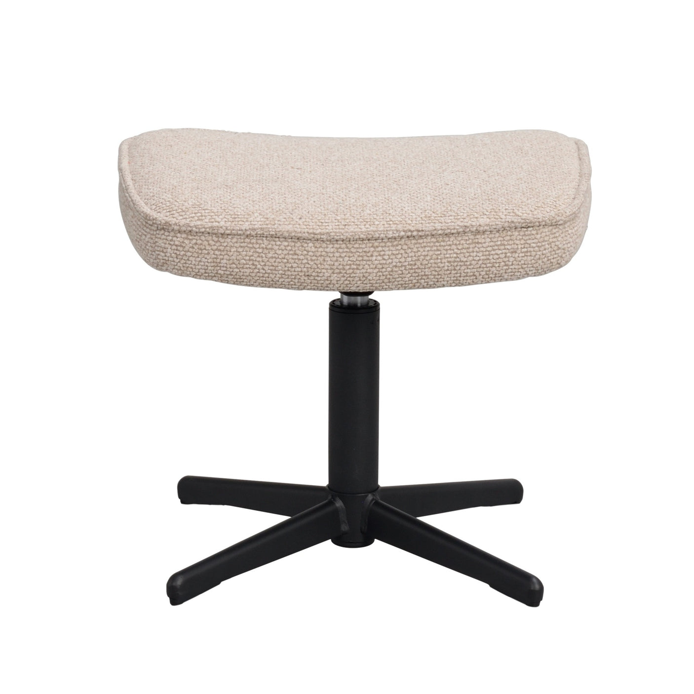 Jenkins lounge chair with foot stool beige fabric/black metal swivel+swing Rowico Sofa stol