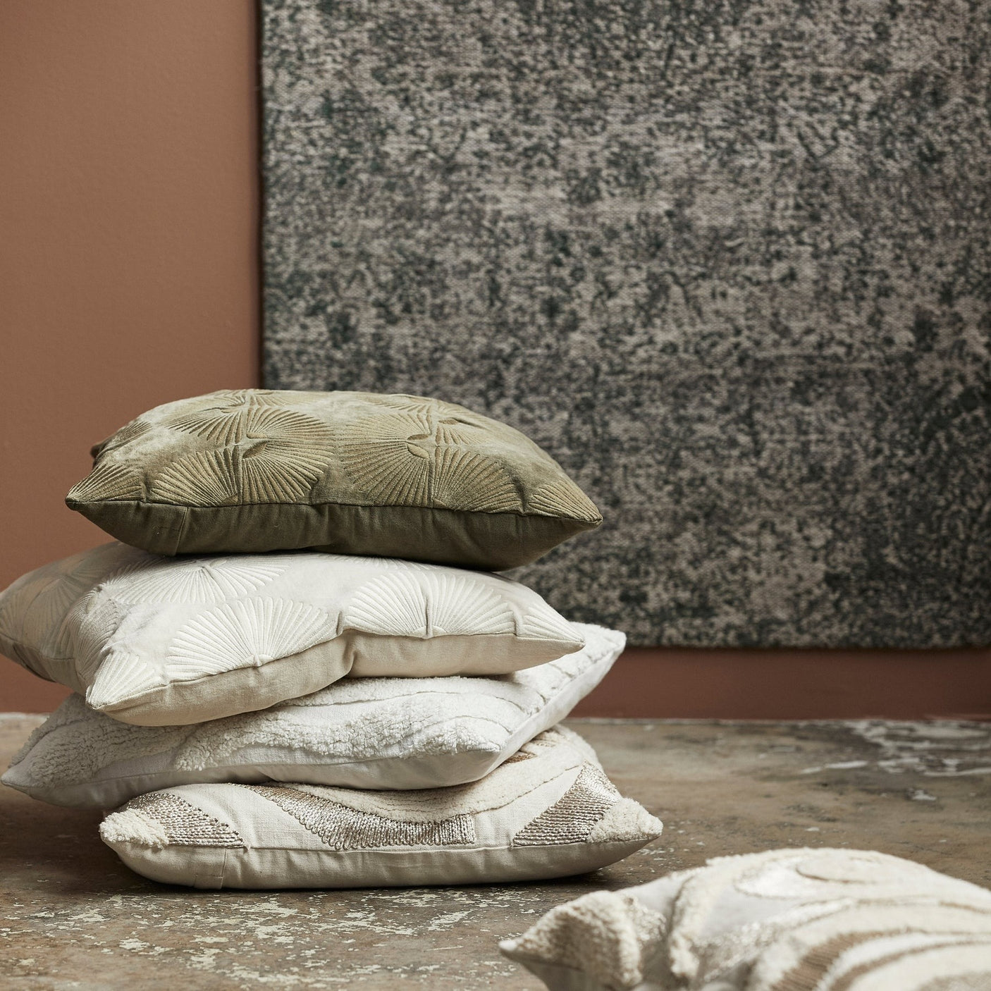 ALBALI bomullskamper - krem Nordal PILLOWS