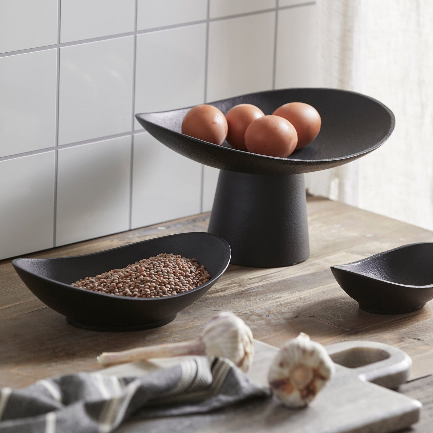 KEPEL skål medium - sort Nordal TABLEWARE