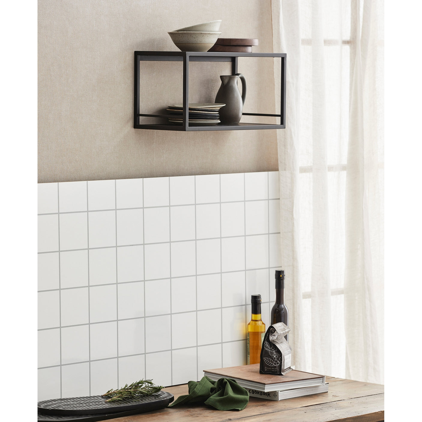 FLINT-hylle, 40 cm - sort Nordal SHELVES