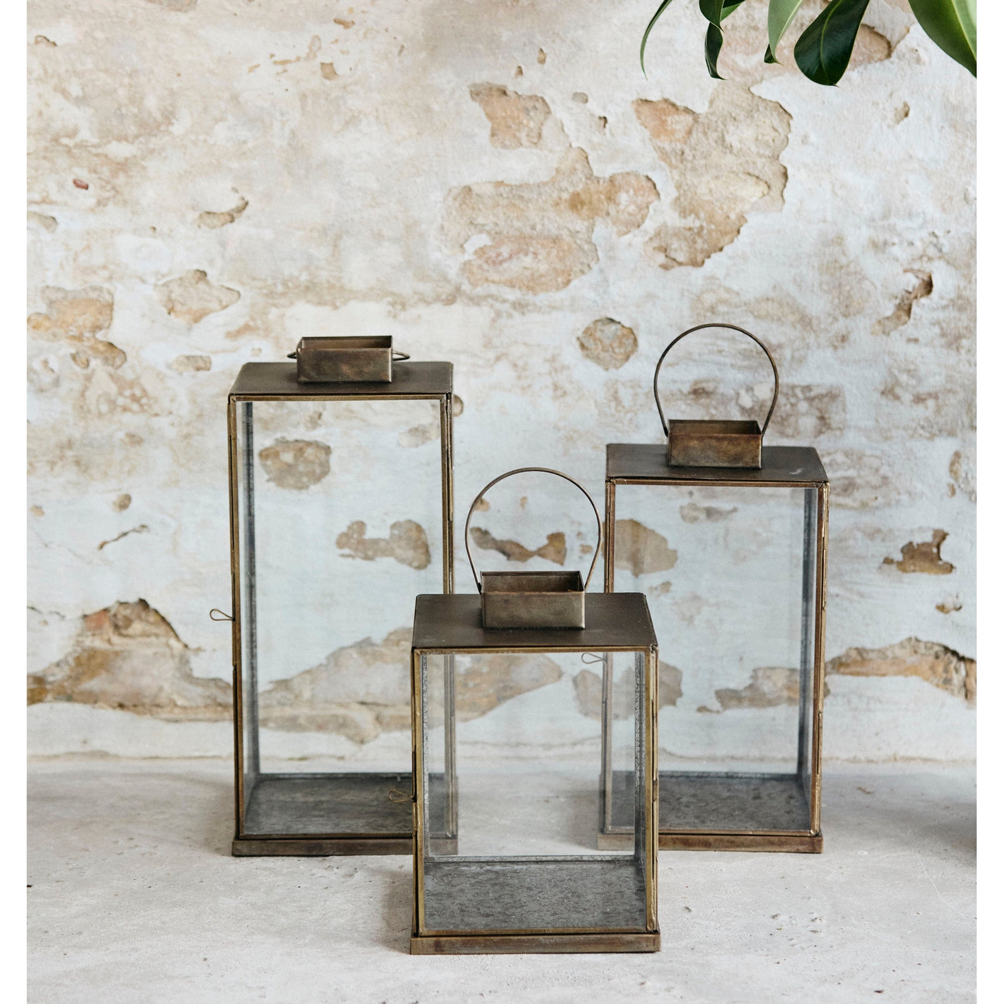 ANTIQUE lamper av jern - h35 cm - gull finish Nordal LANTERNER