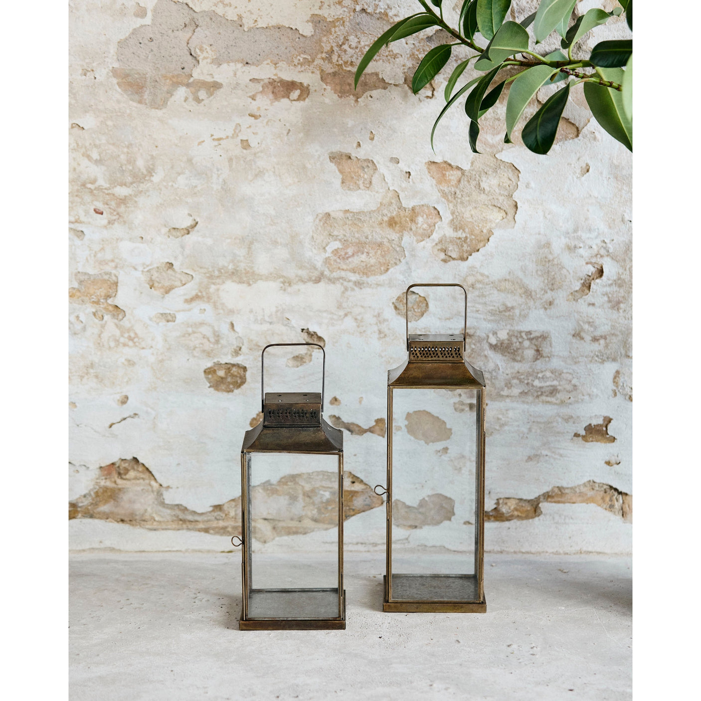 ANTIQUE lamper av jern - h38 cm - gull finish Nordal LANTERNER