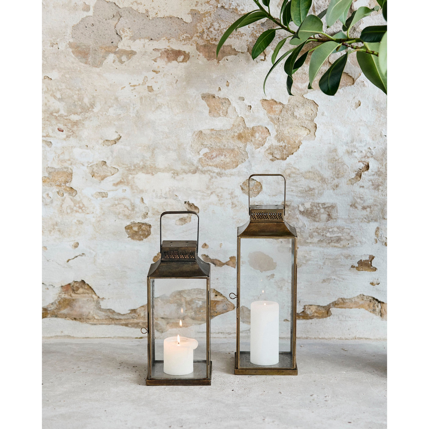 ANTIQUE lamper av jern - h38 cm - gull finish Nordal LANTERNER