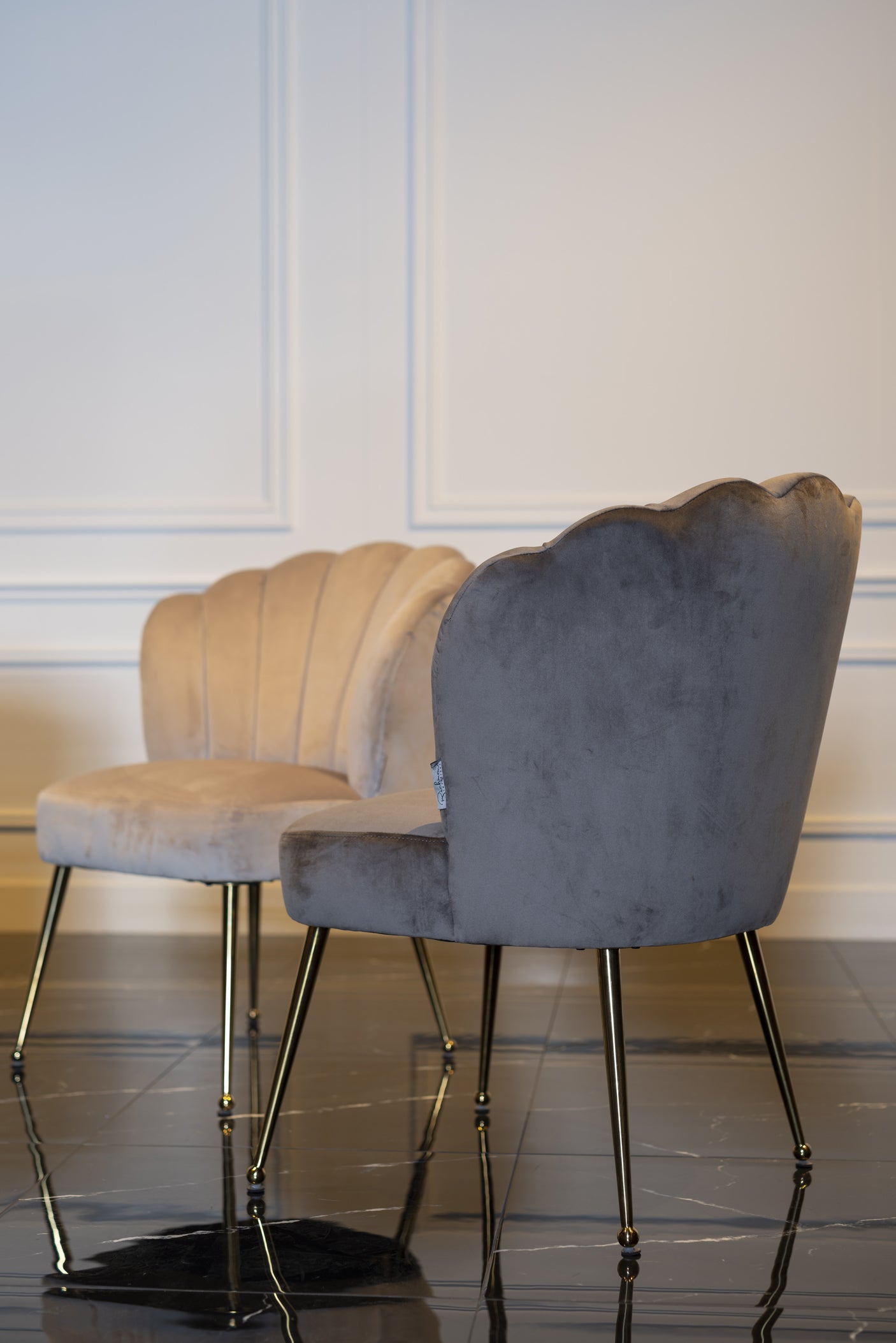 Spisestol Pippa khaki fløyel Richmond Interiors Spisestol