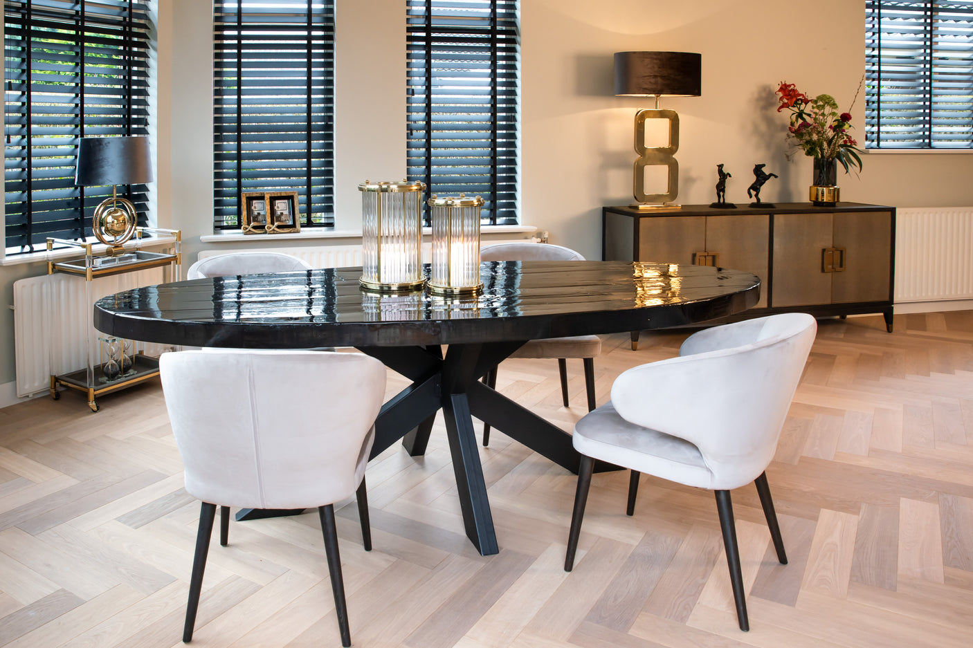 Spisestol Indigo khaki fløyel Richmond Interiors Spisestol