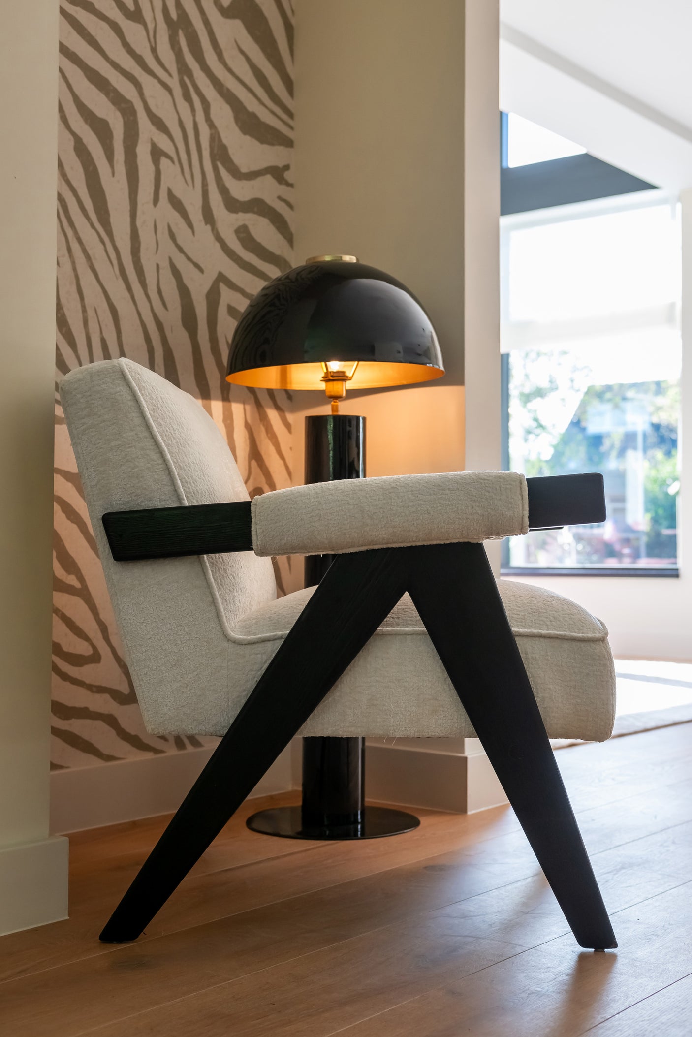 Lounge chair Cooper hvit chenille Richmond Interiors Lenestol