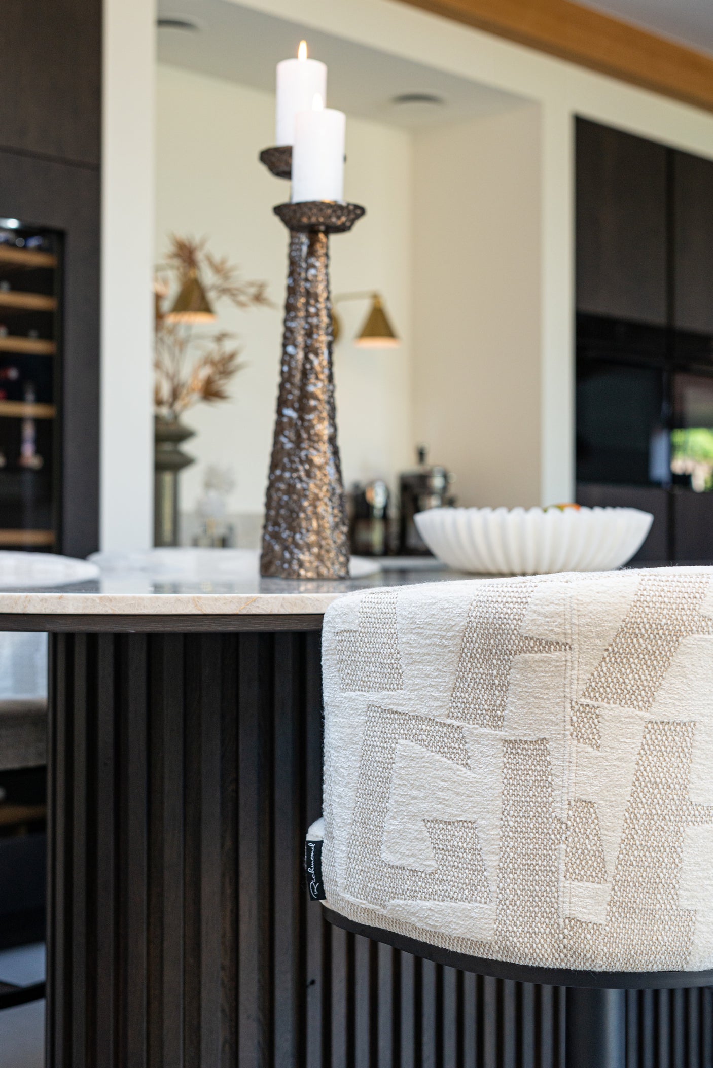 lysestake Moan børstet gull liten Richmond Interiors Lysestake