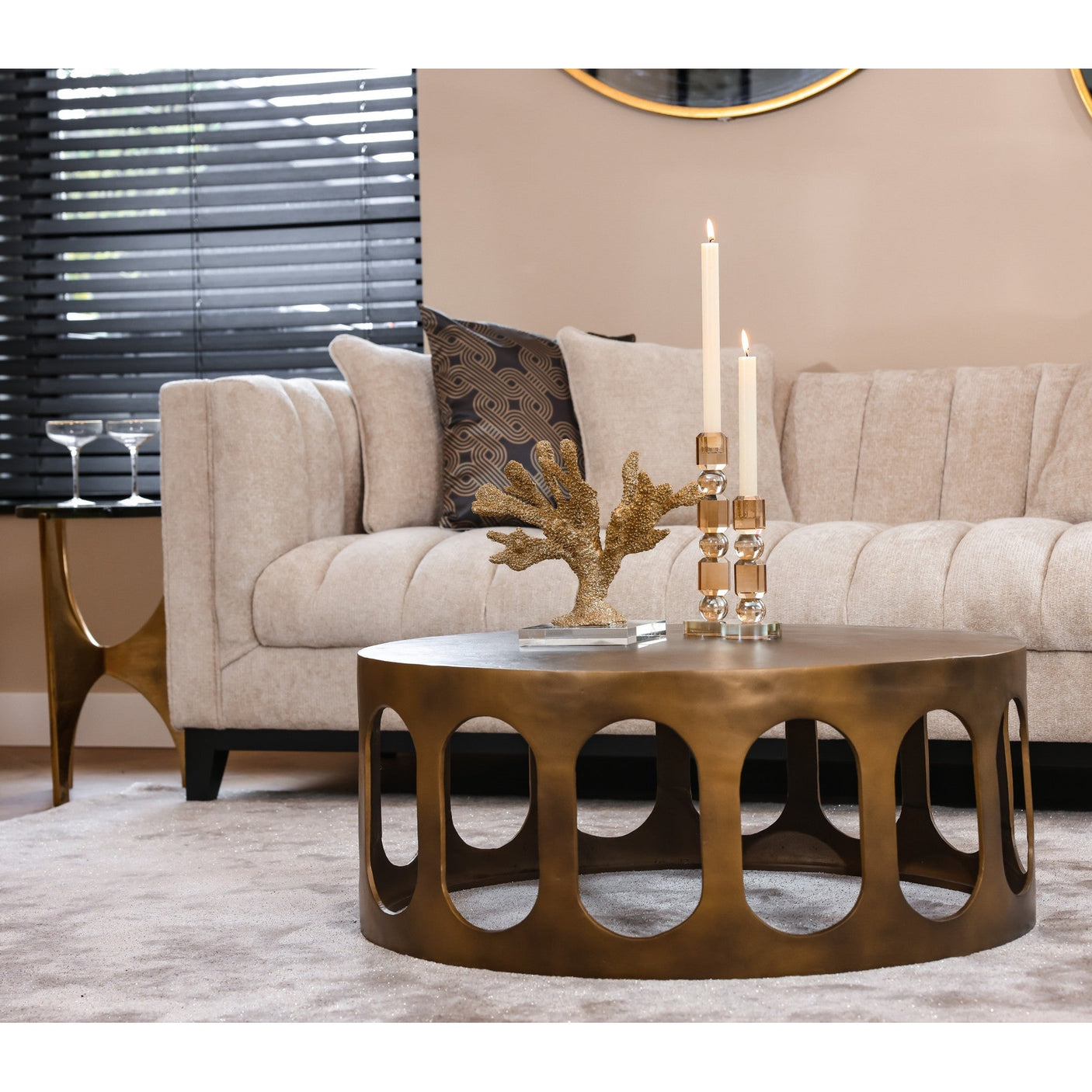 Lysestake Meral brun liten Richmond Interiors Lysestake