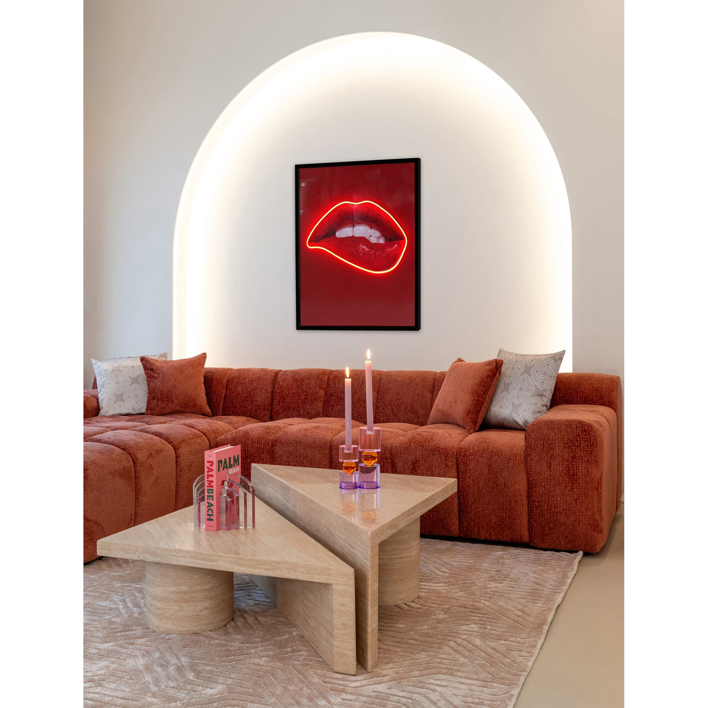 Salongbord Fictus beige sett med 2 Richmond Interiors Sofabord