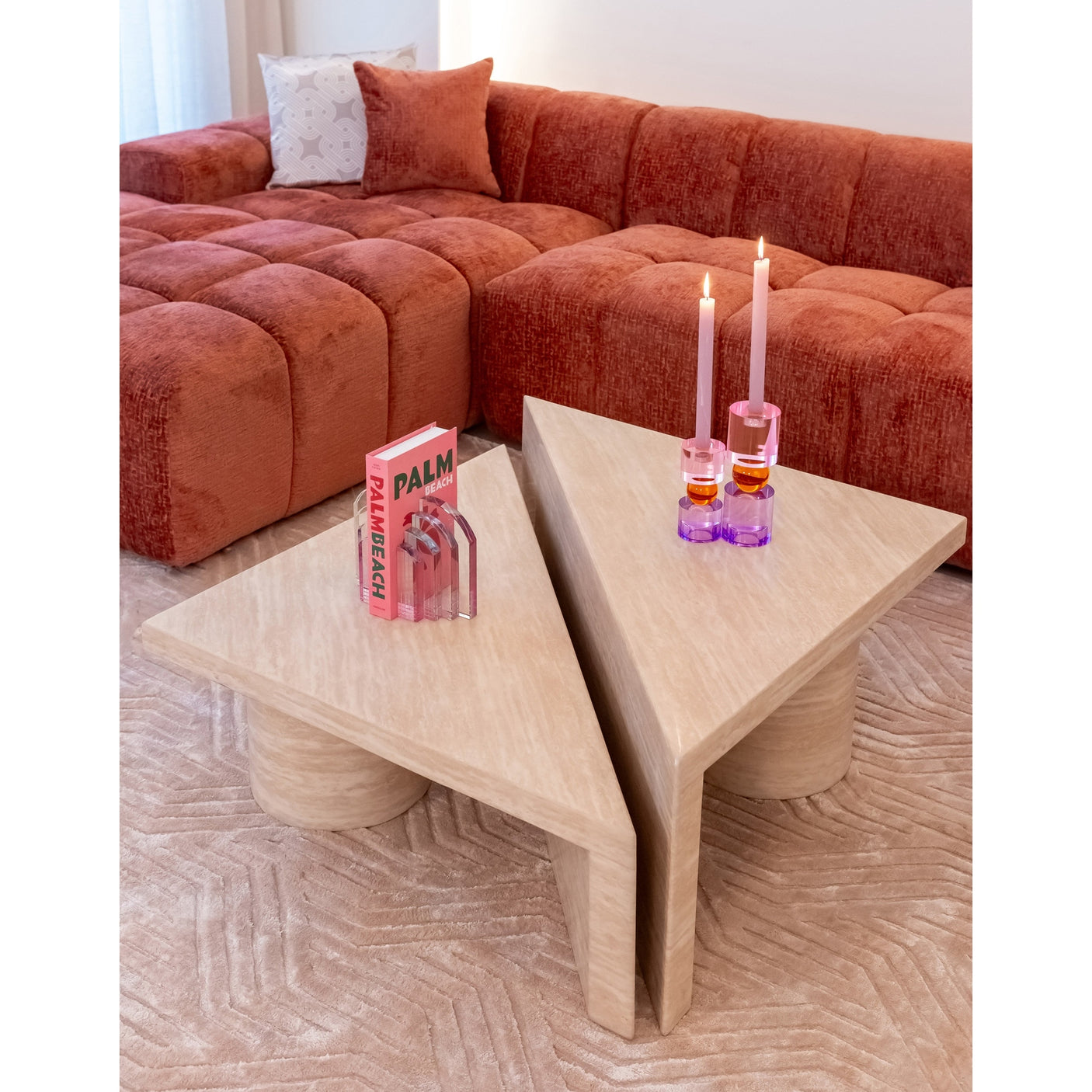 Salongbord Fictus beige sett med 2 Richmond Interiors Sofabord