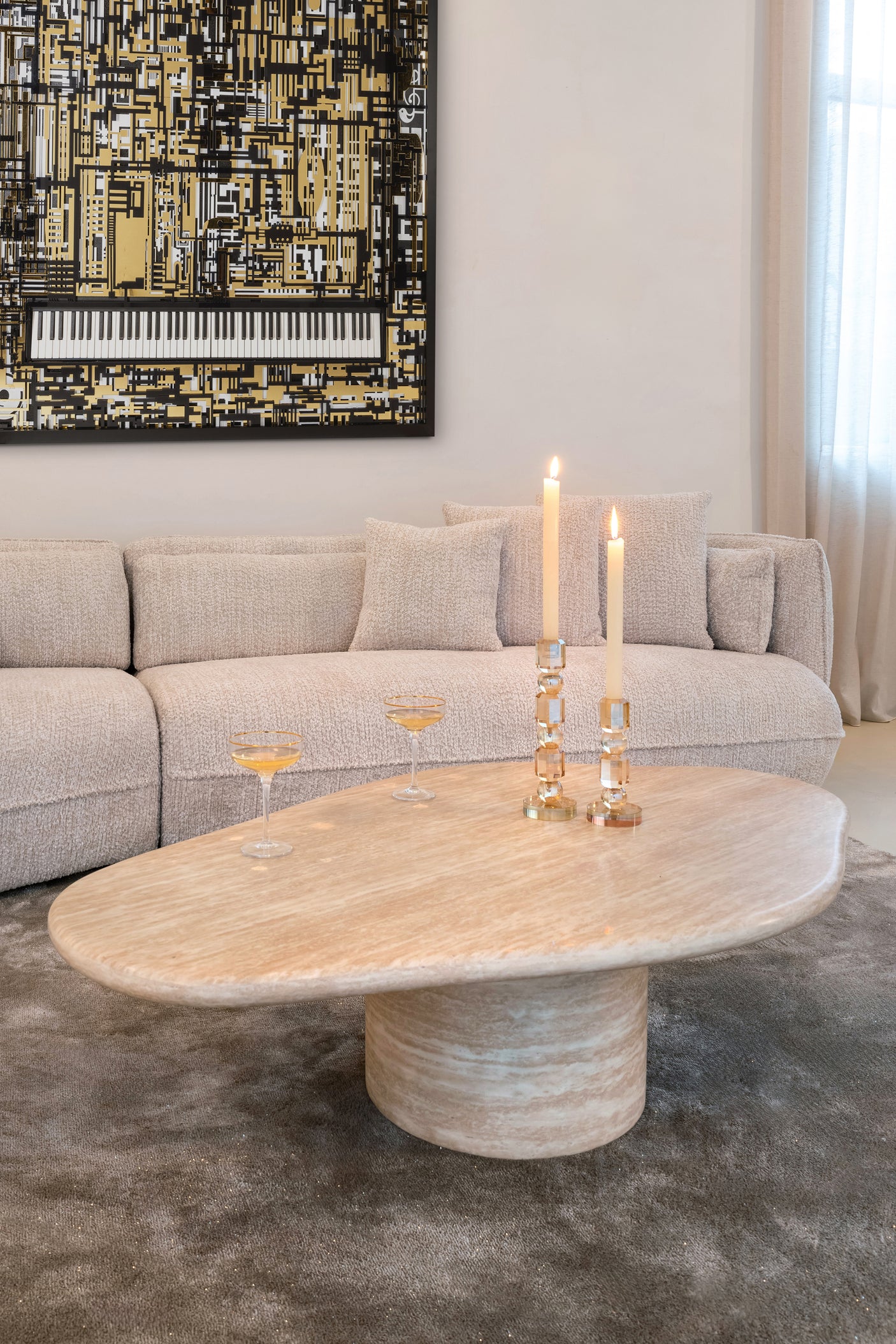 kaffebord Fictus beige 130 Richmond Interiors Sofabord