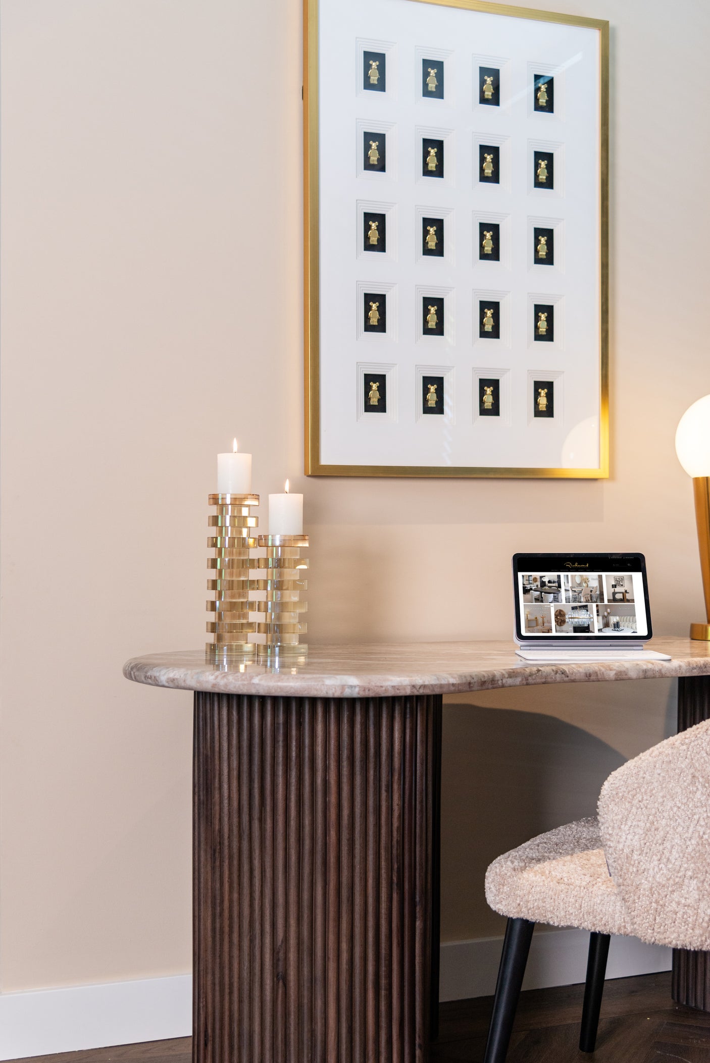 Desk Rashford Blush beige Richmond Interiors Skrivebord