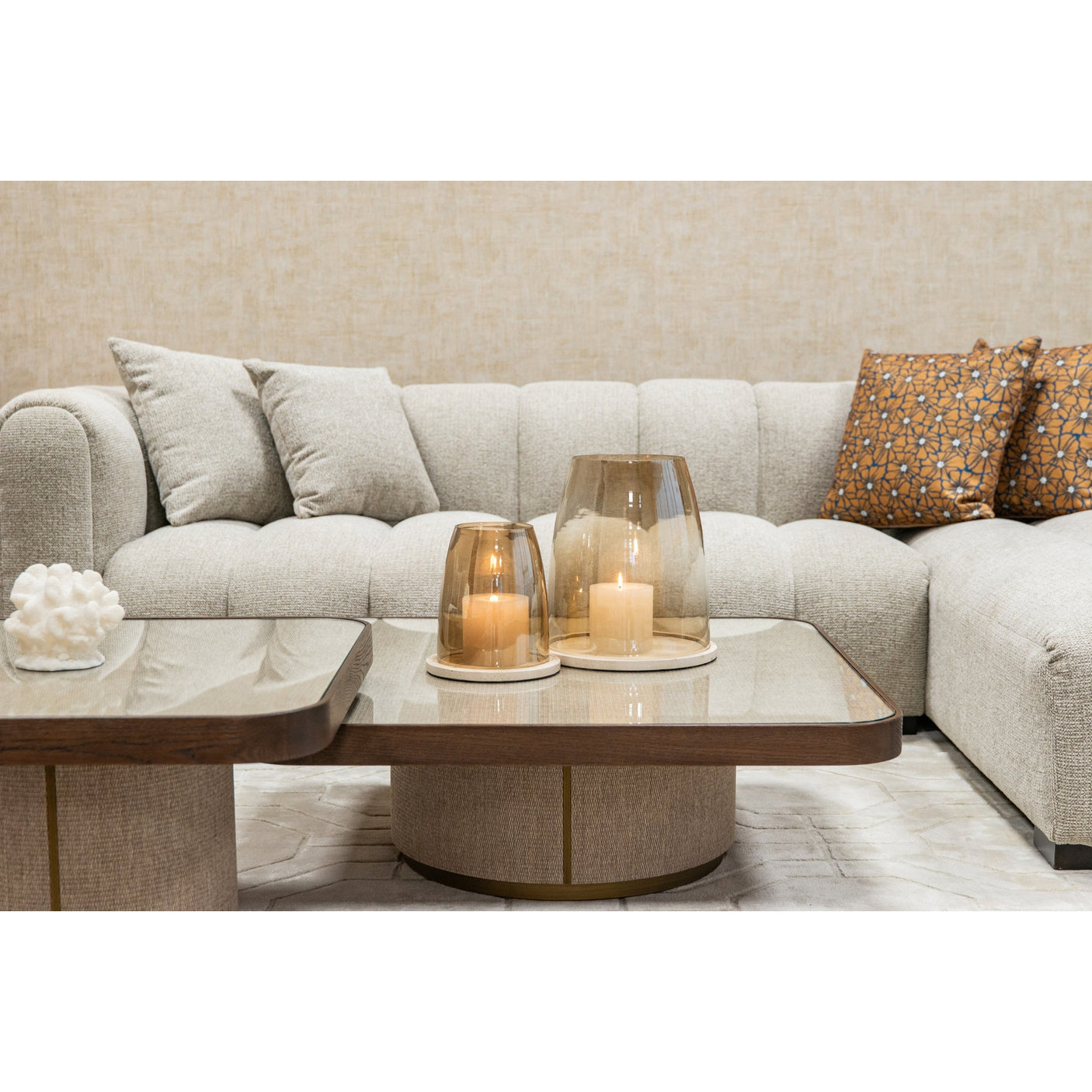 Salongbord Willox beige inkludert glass sett med 2 Richmond Interiors Sofabord