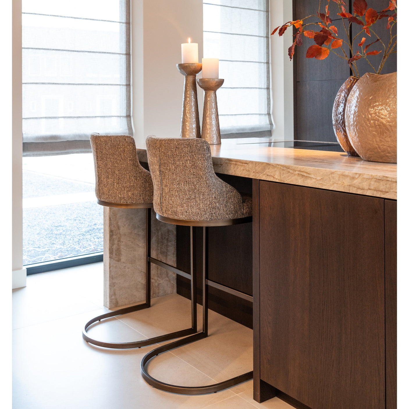 Barkrakk Bolton brun tweed Richmond Interiors Barstol