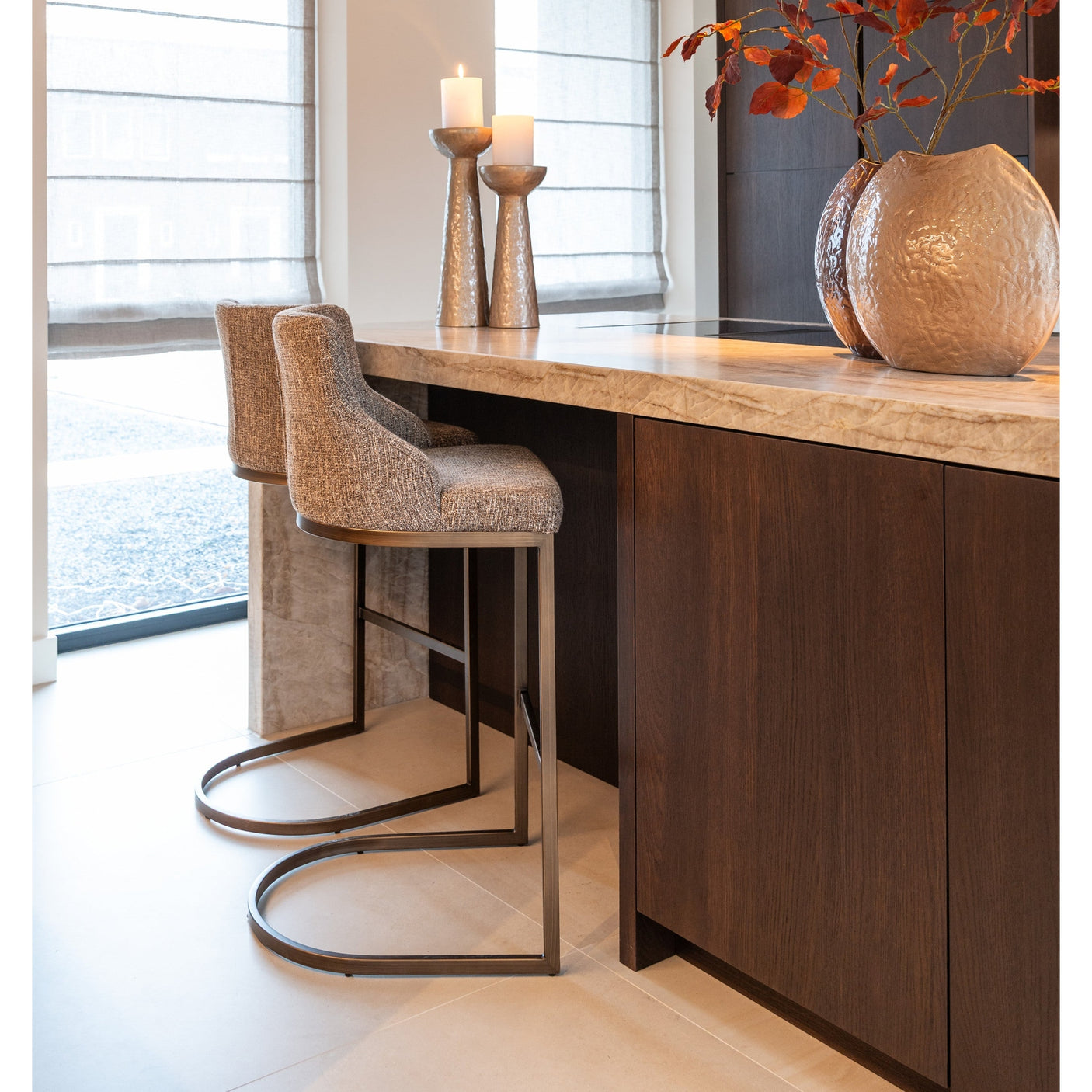 Barkrakk Bolton brun tweed Richmond Interiors Barstol