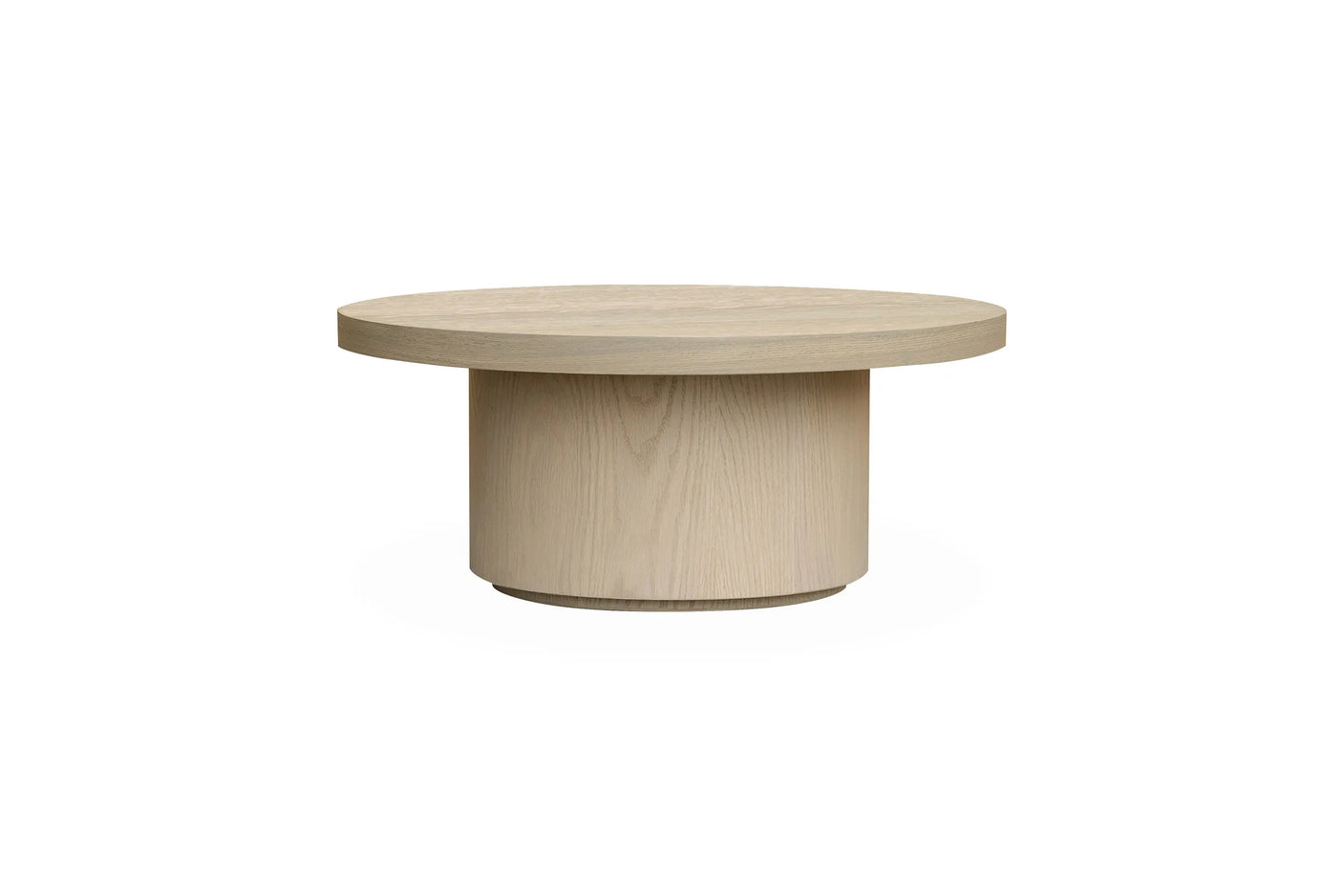 Salong bord Kyoto Ø90cm høyde 42cm White wash eikefiner Homefactory Sofabord