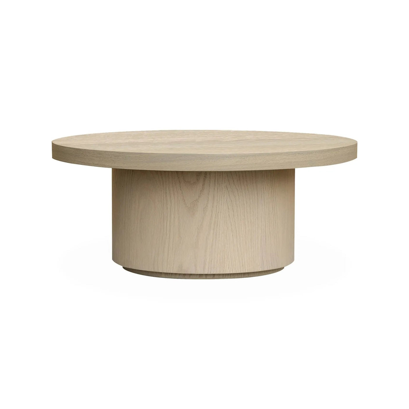 Salong bord Kyoto Ø90cm høyde 42cm White wash eikefiner Homefactory Sofabord