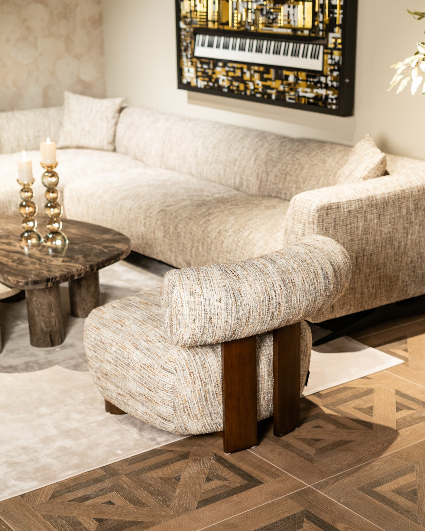 Lounge chair Arabella greige coco Richmond Interiors Lenestol