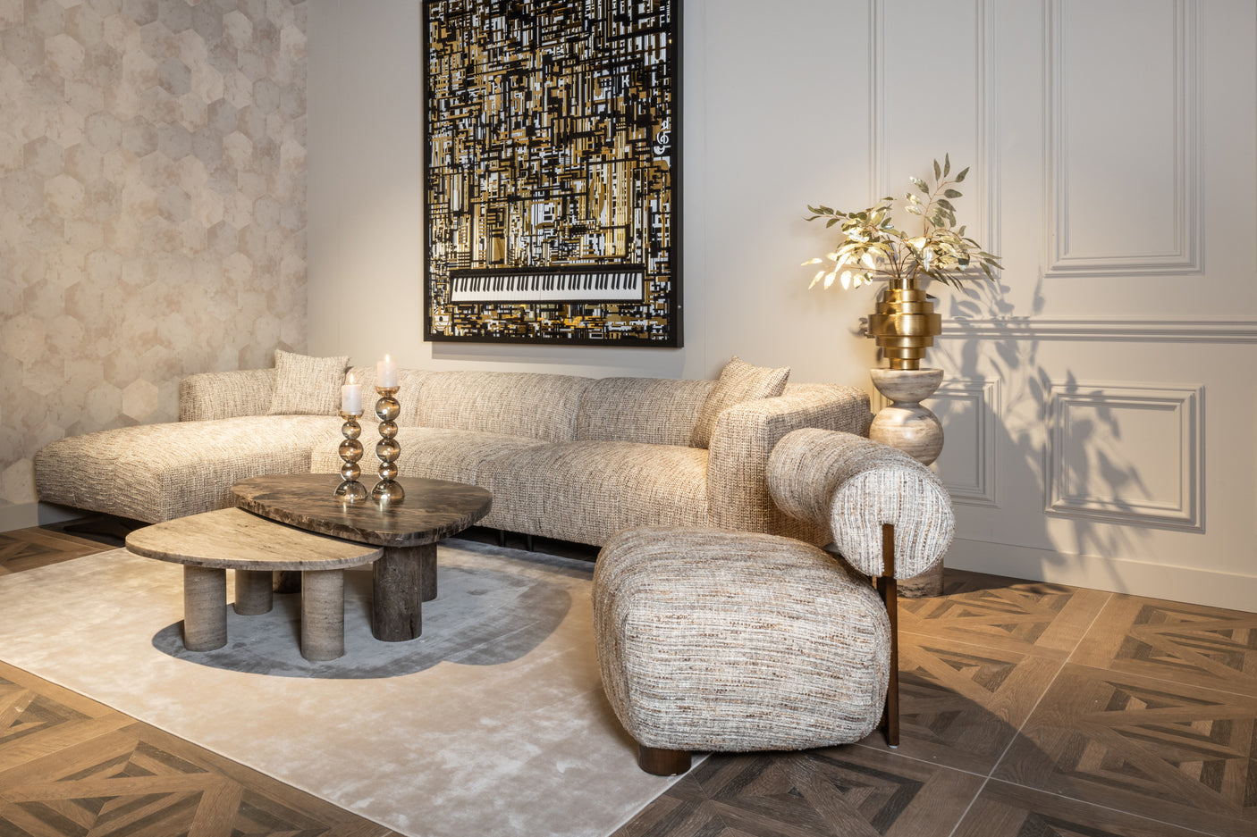 Lounge chair Arabella greige coco Richmond Interiors Lenestol