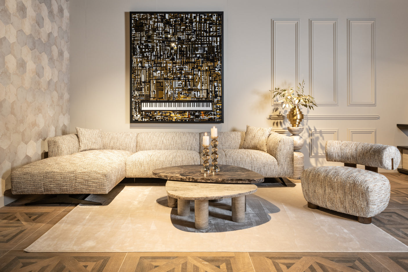Lounge chair Arabella greige coco Richmond Interiors Lenestol