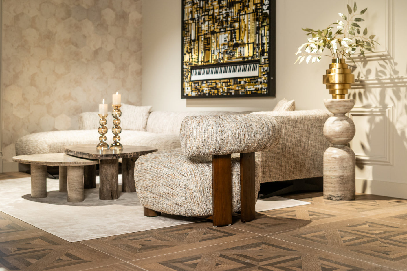 Lounge chair Arabella greige coco Richmond Interiors Lenestol