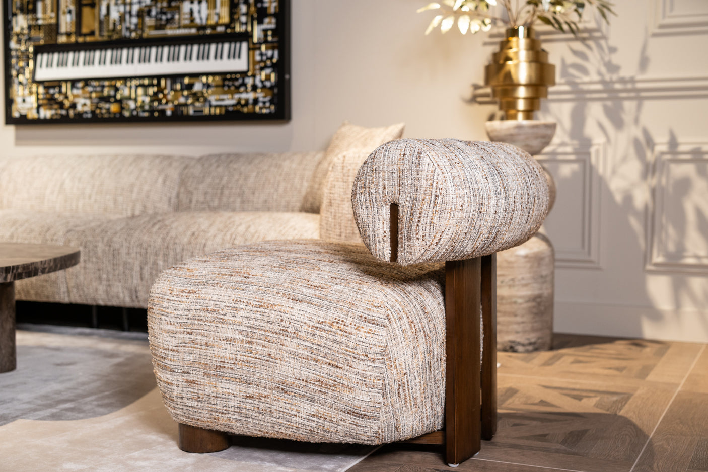 Lounge chair Arabella greige coco Richmond Interiors Lenestol