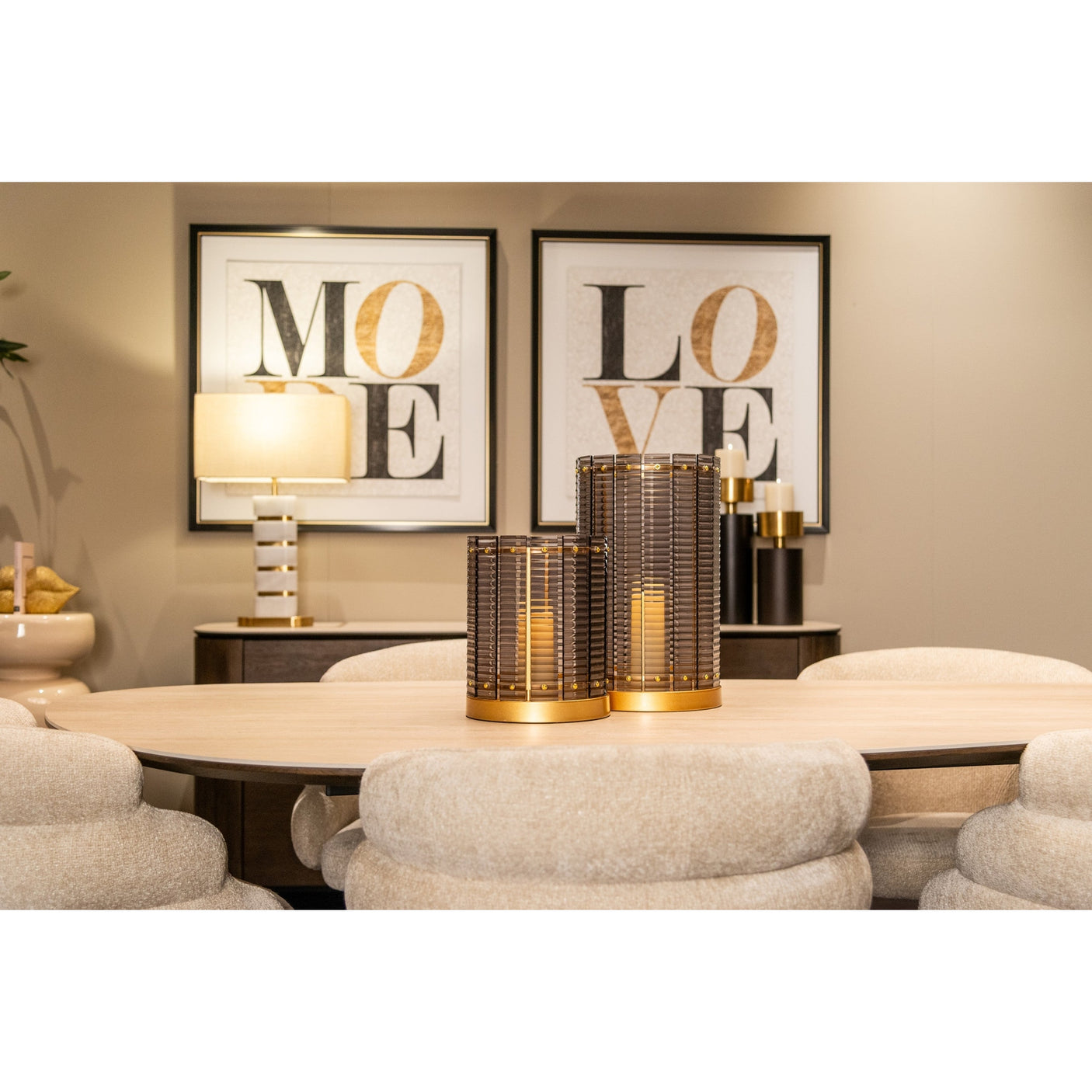 Orkanlampe Daylin røyk liten Richmond Interiors Lanterne og lysglass