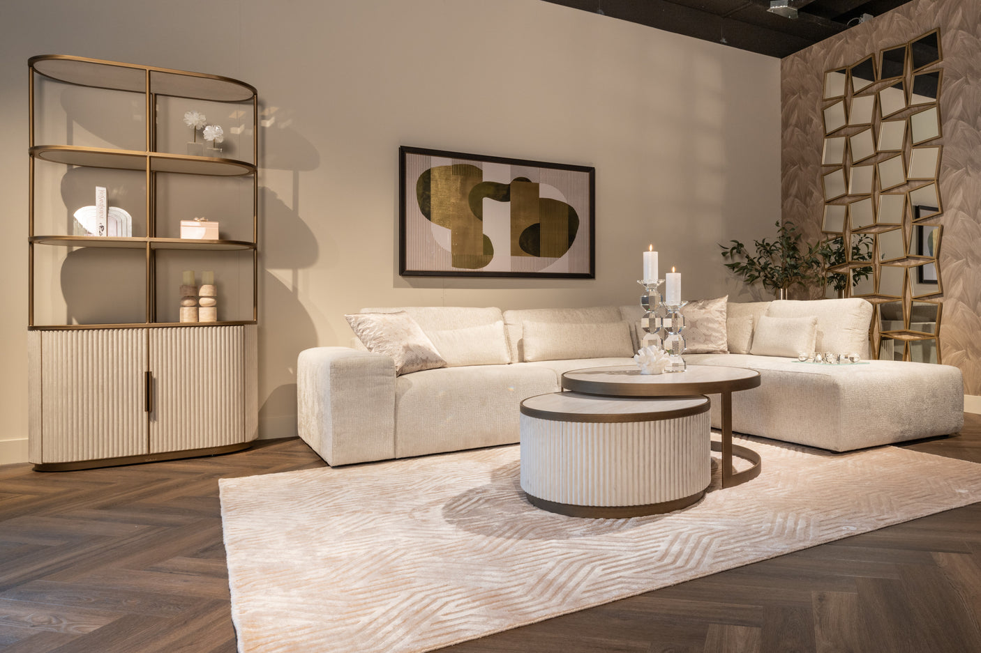 Salongbord Tivoli hvit sett med 2 Richmond Interiors Sofabord