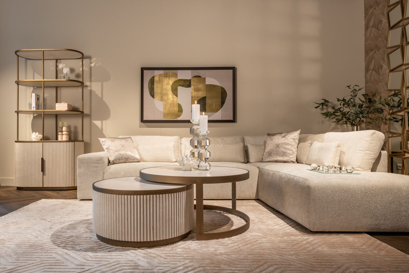 Salongbord Tivoli hvit sett med 2 Richmond Interiors Sofabord