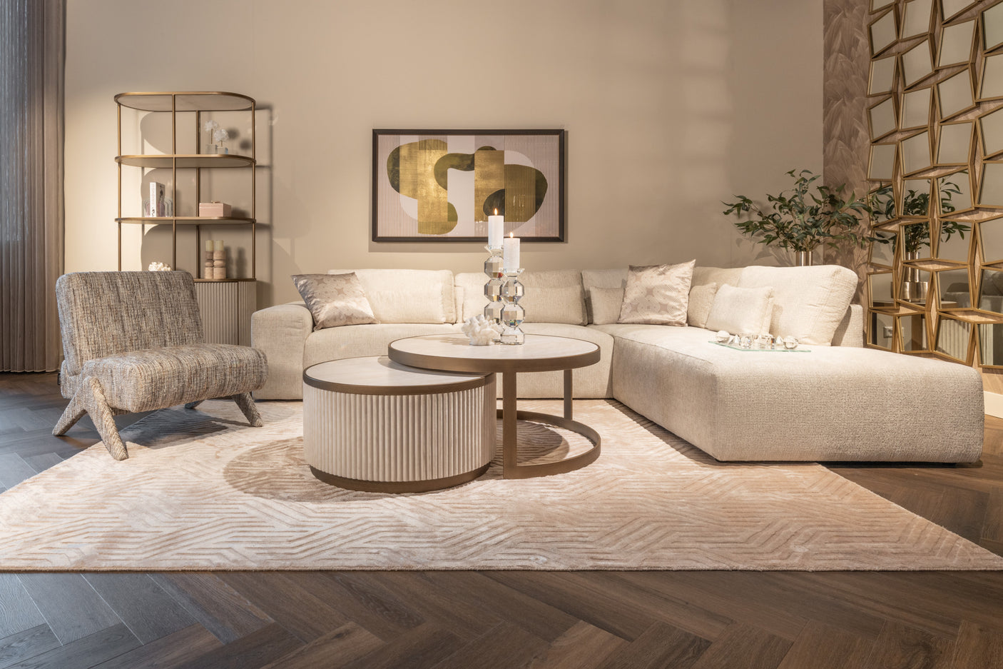Salongbord Tivoli hvit sett med 2 Richmond Interiors Sofabord