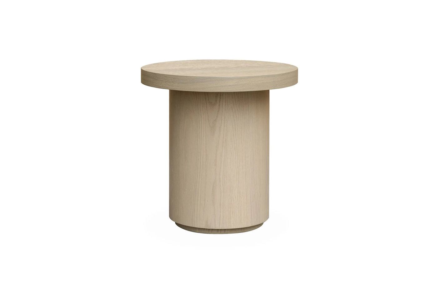 Sidebord Kyoto Ø55cm høyde 55cm White wash eikefiner