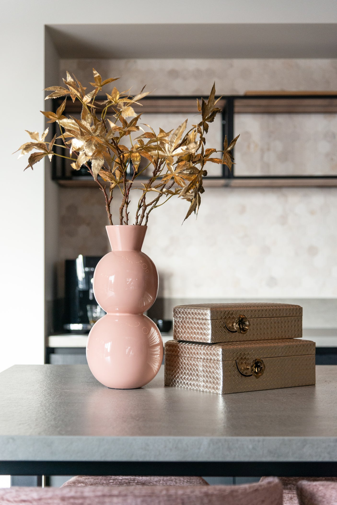 Oppbevaringsboks Trace gull stor Richmond Interiors Oppbevaring