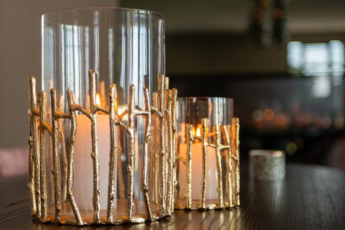 Hurricane light Loretta gold small Richmond Interiors Lanterne og lysglass