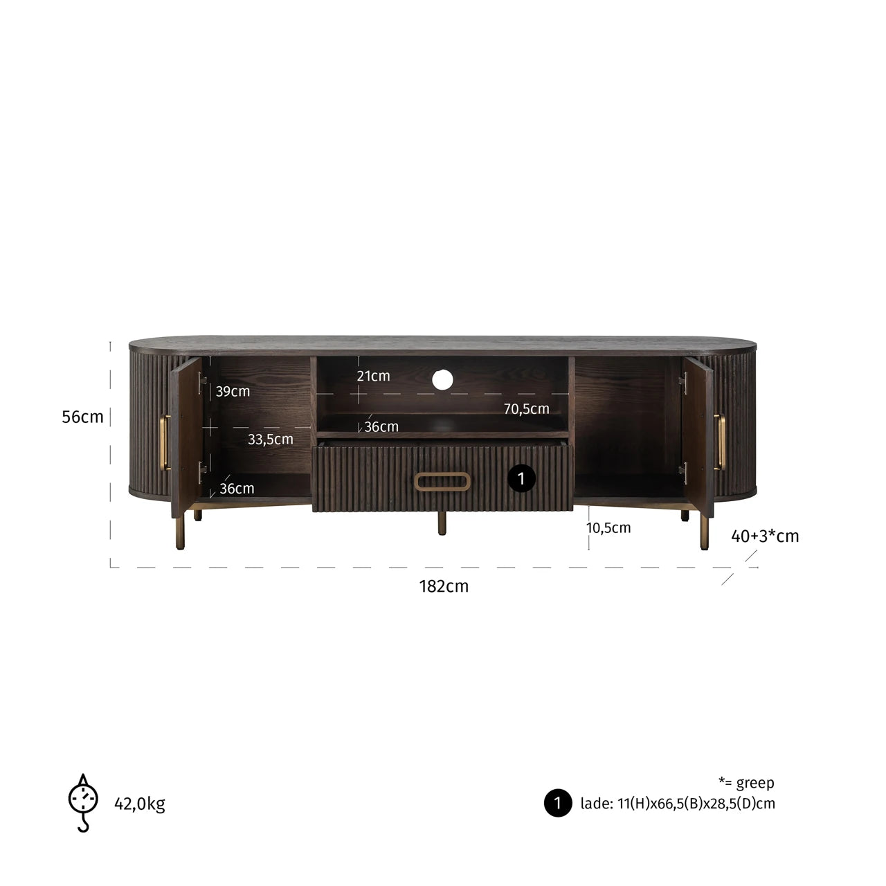 TV-benk Luxor brun Richmond Interiors TV-benk