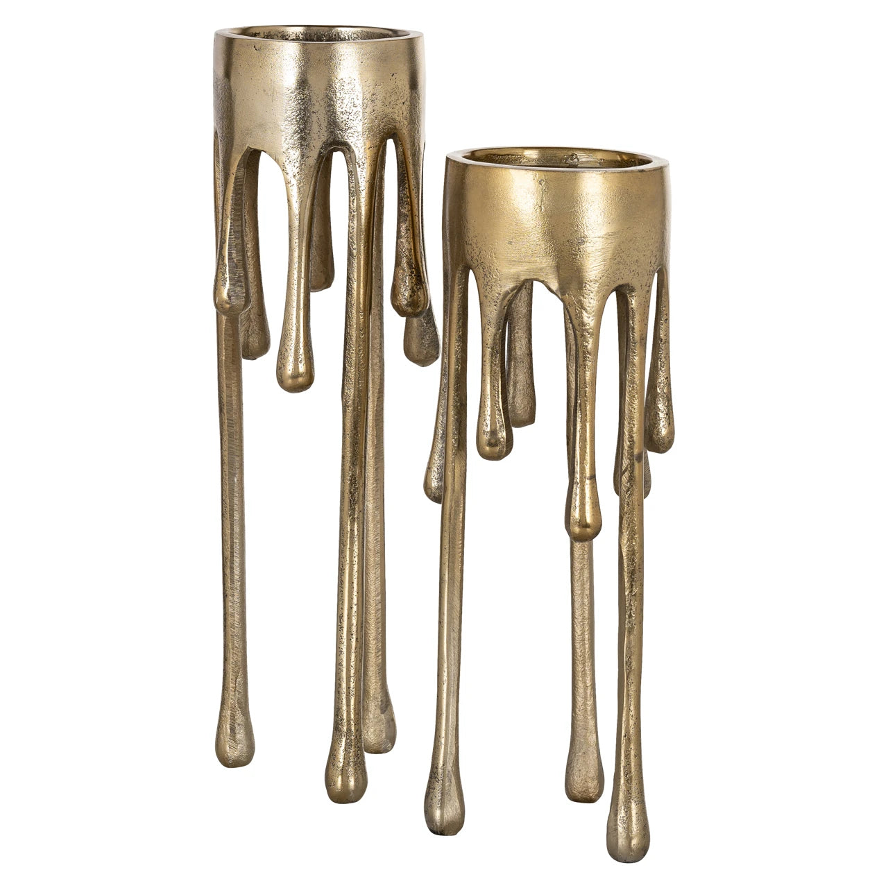 Lysestake Lorin børstet gull liten Richmond Interiors Lysestake