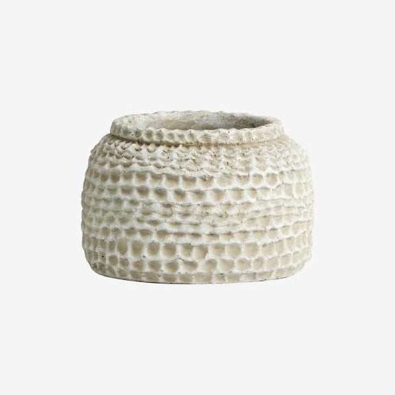 AOBA krukke i sement, S - Hvit Nordal INDOOR POT