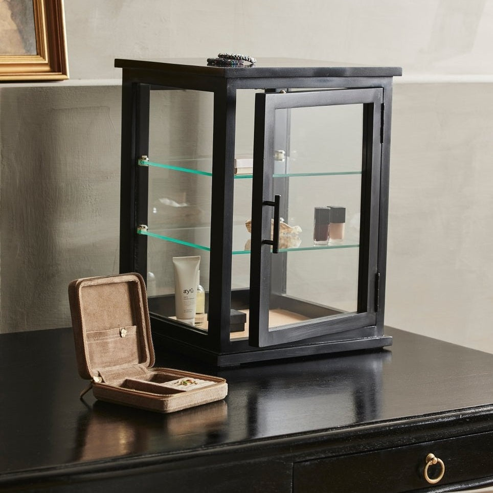 ARNO glassmonter/skjerm i tre - 50x37 cm - svart/naturlig Nordal WALL/ DISP