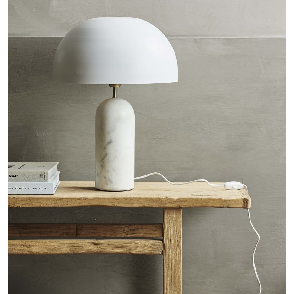 ATLAS-bordlampe i marmor og metall - h49 cm - hvit Nordal STAND LAMP