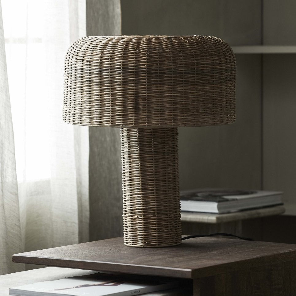 ATUM bordlampe i flettet sukkerrør - h50 cm - natur Nordal STAND LAMP