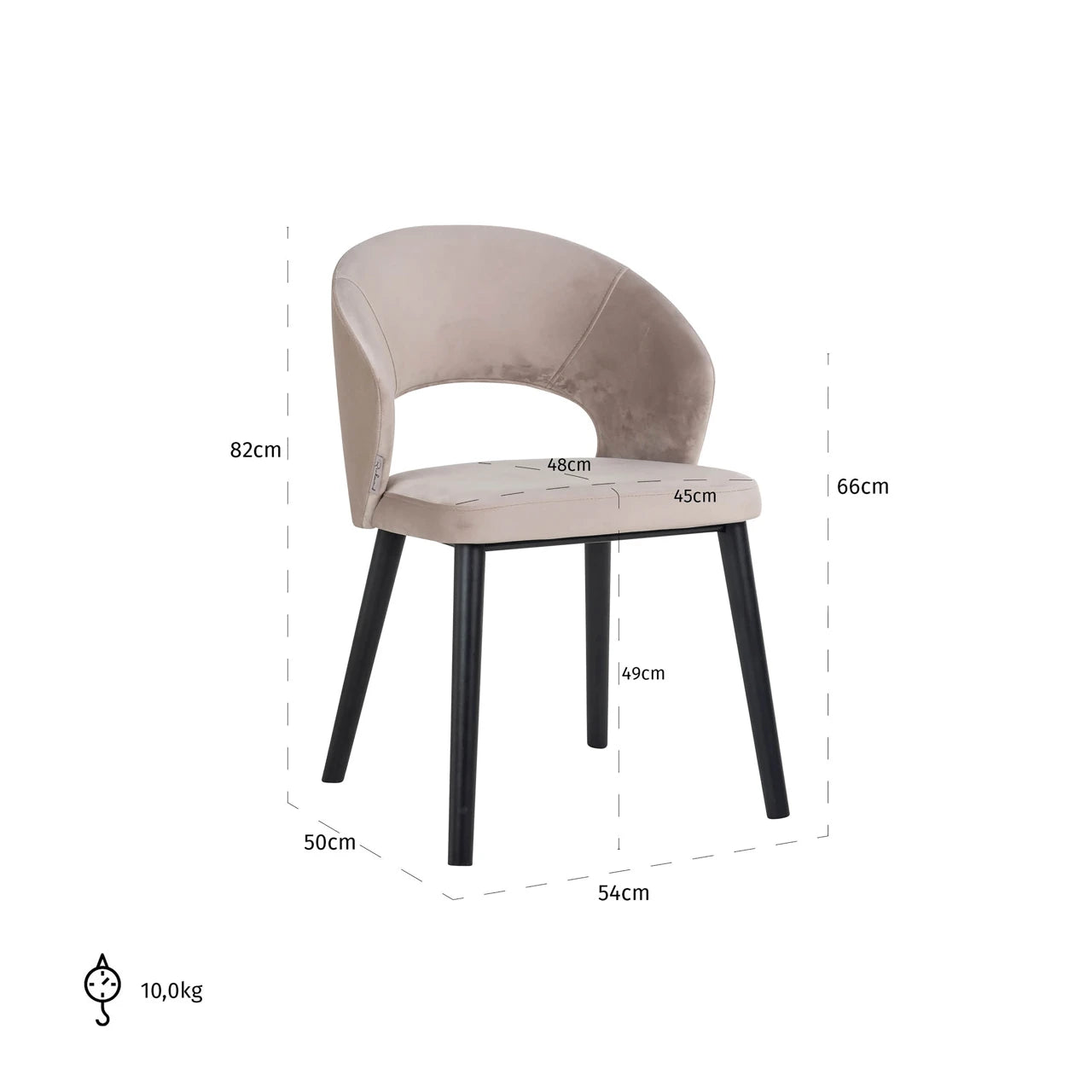 Spisestol Savoy khaki fløyel Richmond Interiors Spisestol