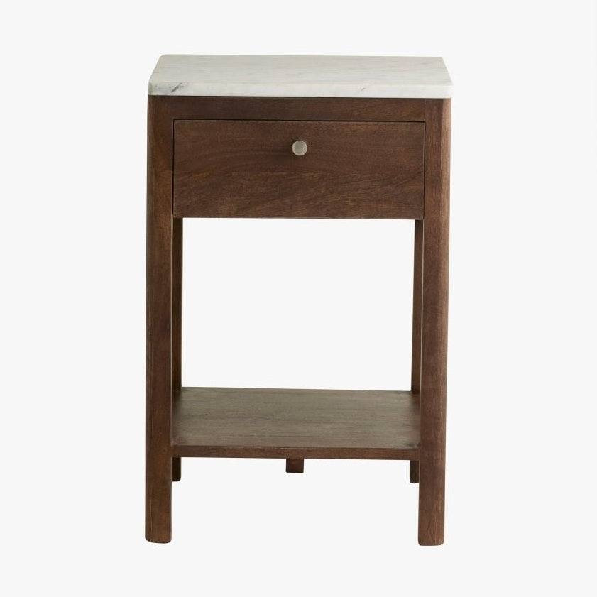 BILLE sengebord - brun/hvitt marmor Nordal TABLES