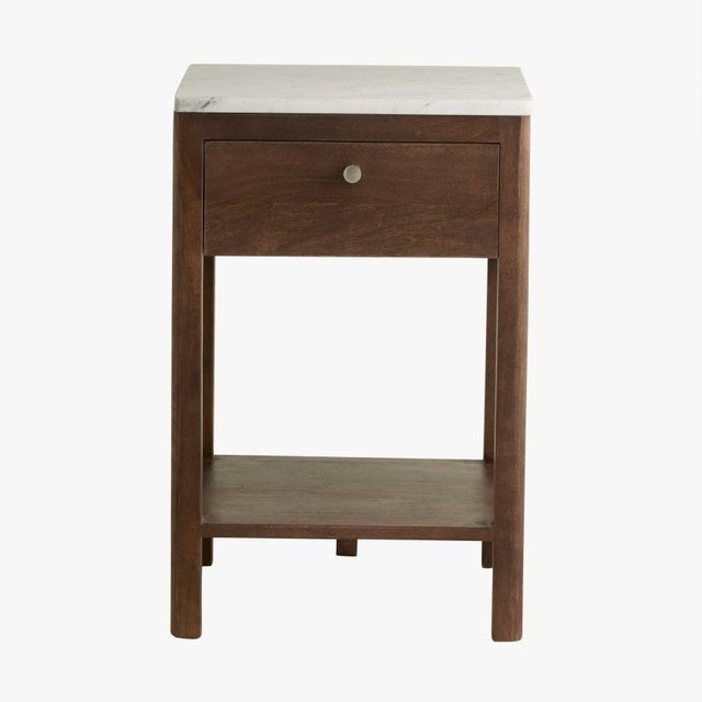 BILLE sengebord - brun/hvitt marmor Nordal TABLES