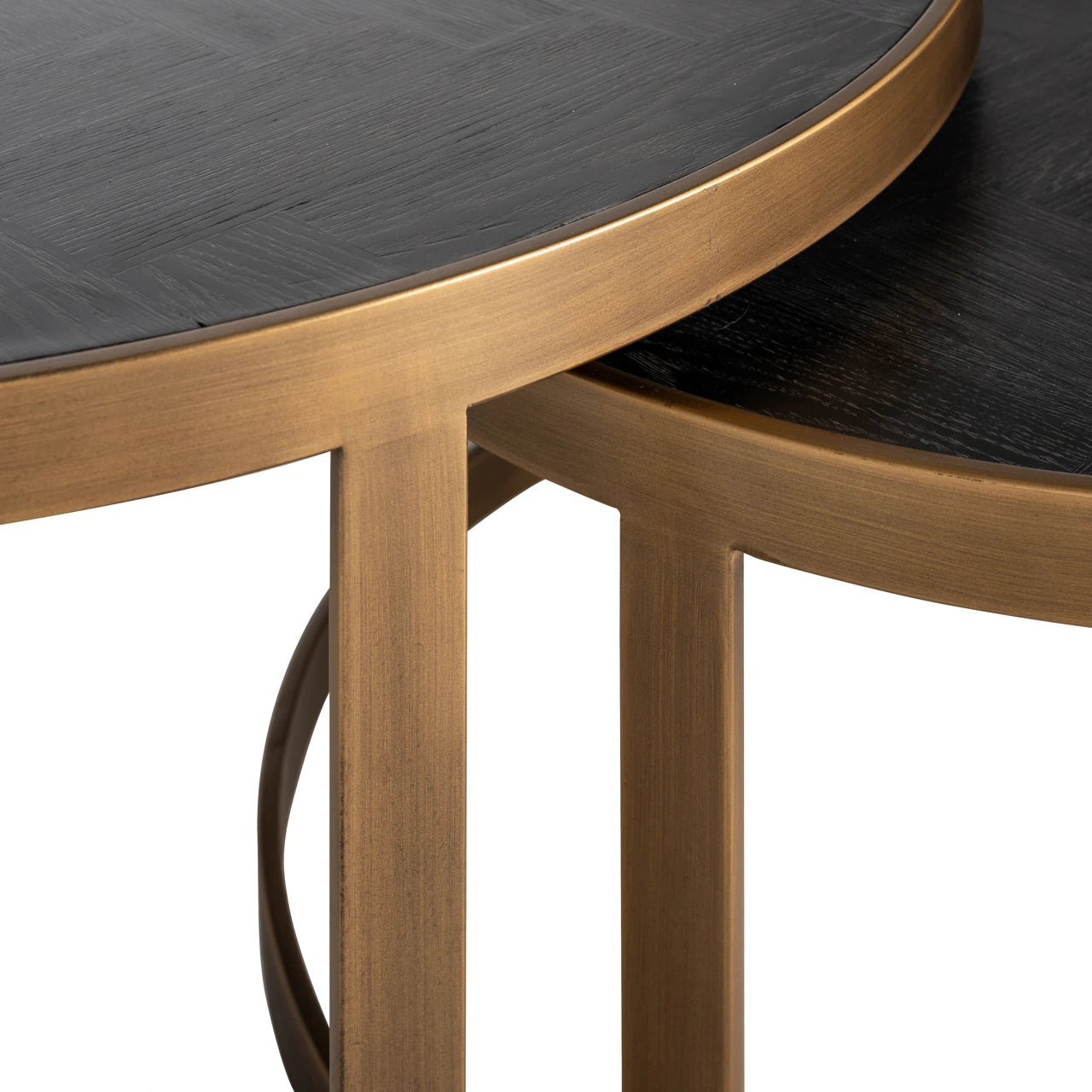 Salongbord Blackbone Brass svart rustikk sett med 2 Richmond Interiors Sofabord