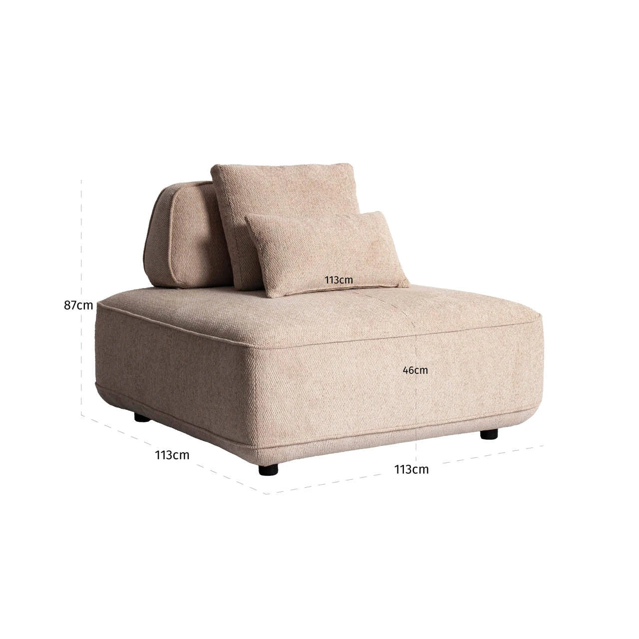 Sofa Tudor natural boldvevd 1-seter bevegelig ryggstøtte Richmond Interiors Sofa