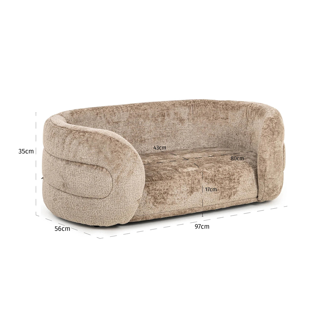 Kjæledyrseng Bingo taupe chenille Richmond Interiors Pledd
