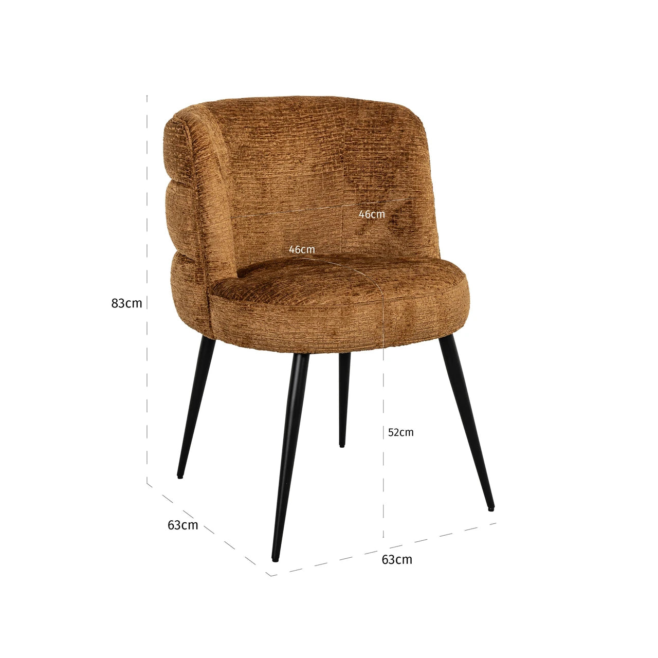 Spisestol Stella cognac fusion Richmond Interiors Spisestol