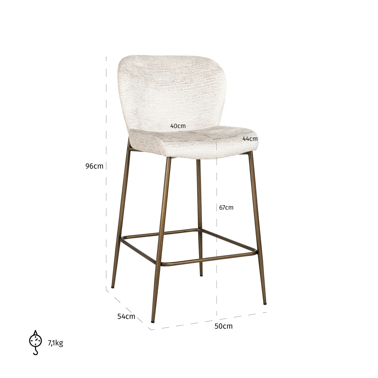 Counter stool Darby cream fusion Richmond Interiors Barstol
