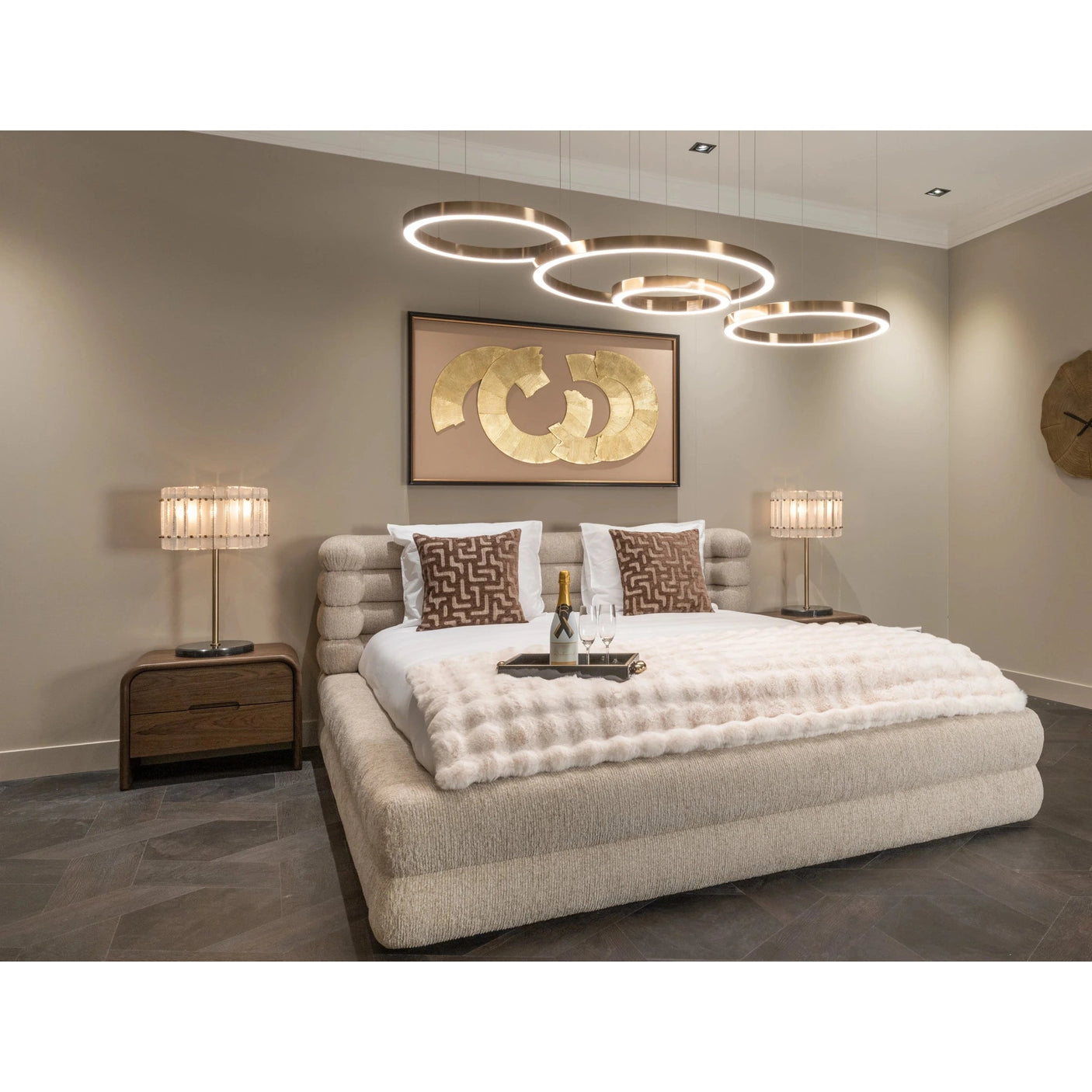 Bed Obidis naturlig lineær 180x210 madrassstørrelse med oppbevaring Richmond Interiors Seng