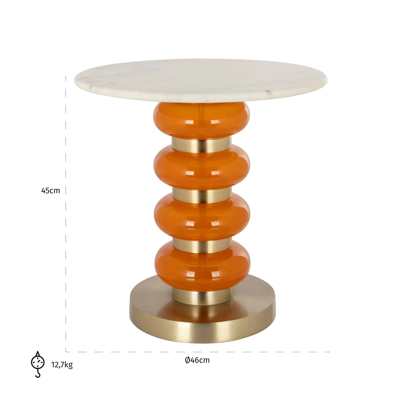 End table Boann oransje Richmond Interiors Sidebord